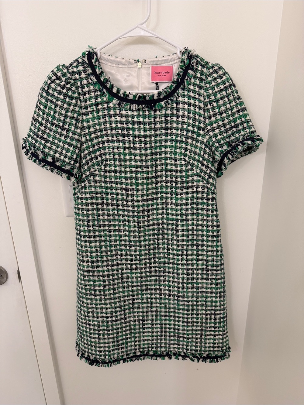 kate spade Green & White Tweed Shift Dress